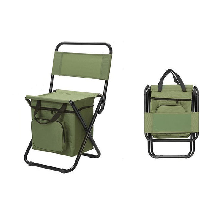 Contemporary Industrial Rectangular Oxford Fabric Steel Pipe Foldable Camping Chair Backrest Armless For Garden & Outdoor Patio | Stornfield
