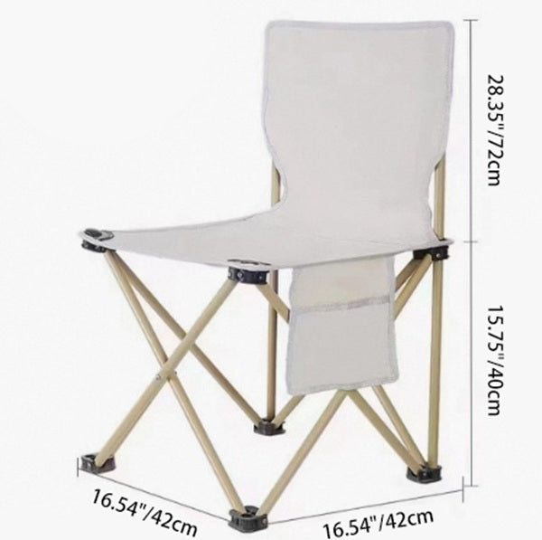Contemporary Scandinavian Oxford Fabric Steel X-Shaped Folding Outdoor Chair With Backrest For Camping & Beach | Stornfield