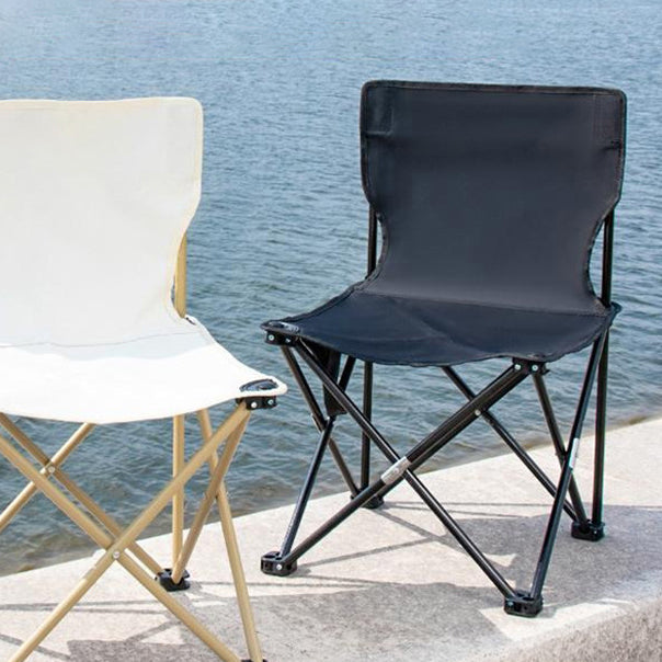 Contemporary Scandinavian Oxford Fabric Steel X-Shaped Folding Outdoor Chair With Backrest For Camping & Beach | Stornfield