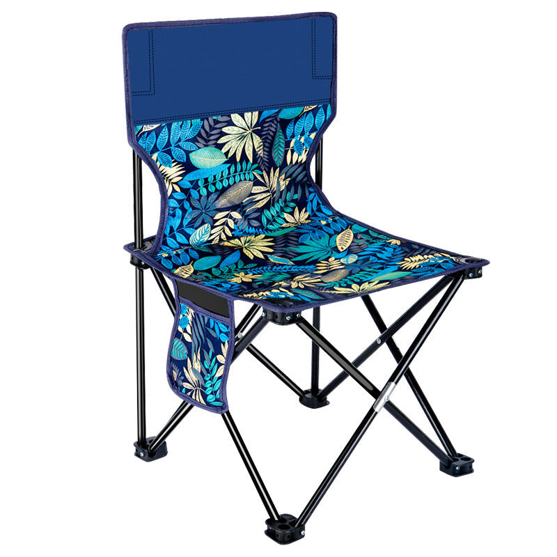 Contemporary Scandinavian Oxford Fabric Steel X-Shaped Folding Outdoor Chair With Backrest For Camping & Beach | Stornfield