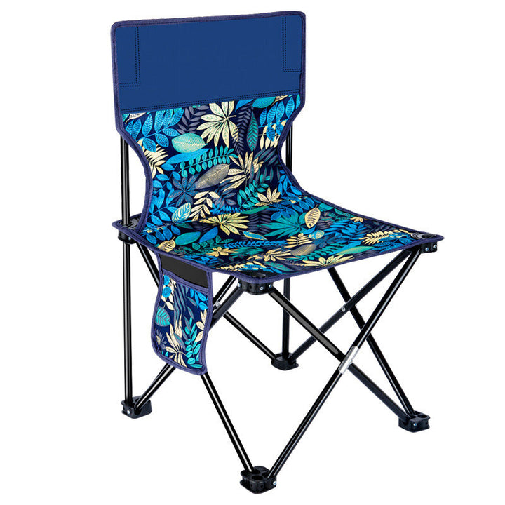 Contemporary Scandinavian Oxford Fabric Steel X-Shaped Folding Outdoor Chair With Backrest For Camping & Beach | Stornfield