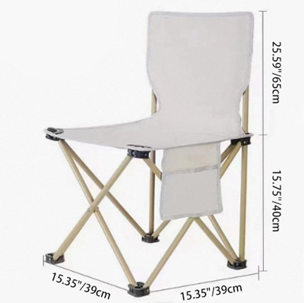 Contemporary Scandinavian Oxford Fabric Steel X-Shaped Folding Outdoor Chair With Backrest For Camping & Beach | Stornfield