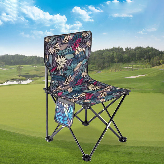 Contemporary Scandinavian Oxford Fabric Steel X-Shaped Folding Outdoor Chair With Backrest For Camping & Beach | Stornfield