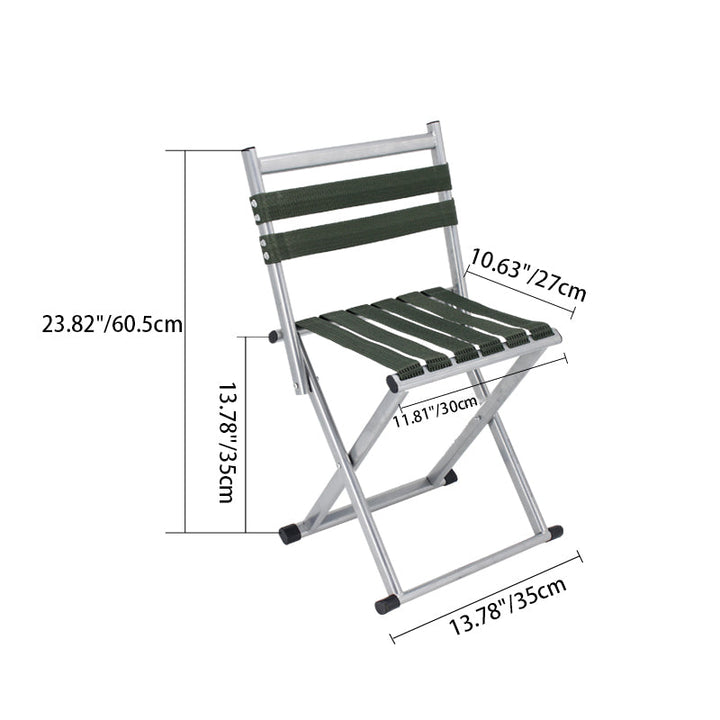 Contemporary Nordic Square Nylon Metal Foldable Camping Chair Fishing Chair Backrest For Outdoor Patio | Stornfield