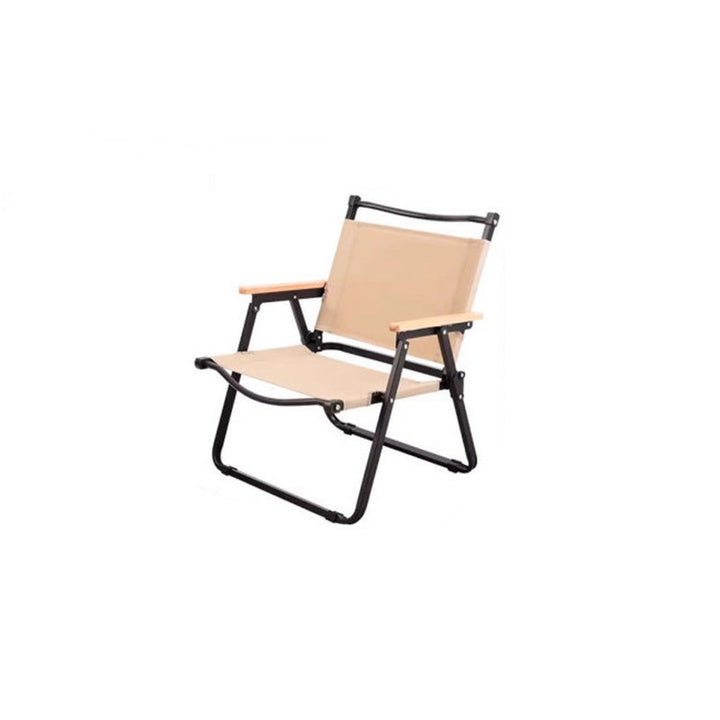 Modern Minimalist Rectangle Beech Wood Carbon Steel Oxford Fabric Outdoor Foldable Camping Chair Backrest Armrest For Garden | Stornfield