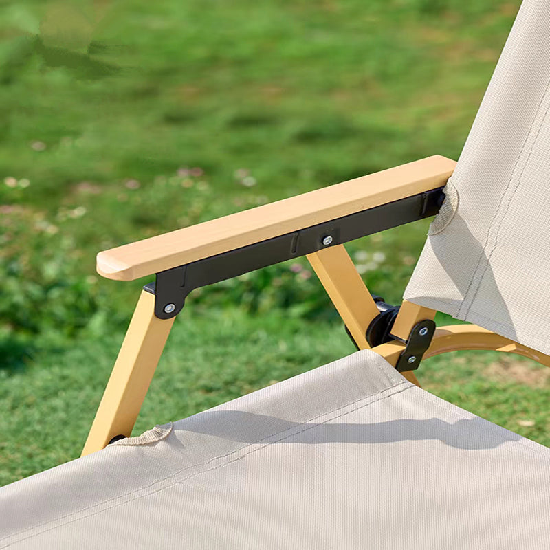 Modern Minimalist Rectangle Beech Wood Carbon Steel Oxford Fabric Outdoor Foldable Camping Chair Backrest Armrest For Garden | Stornfield