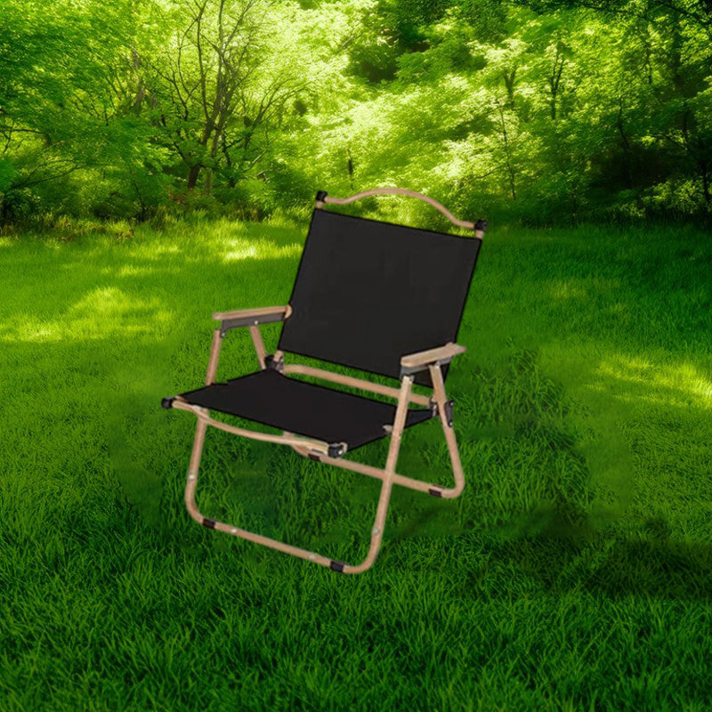 Modern Minimalist Rectangle Beech Wood Carbon Steel Oxford Fabric Outdoor Foldable Camping Chair Backrest Armrest For Garden | Stornfield