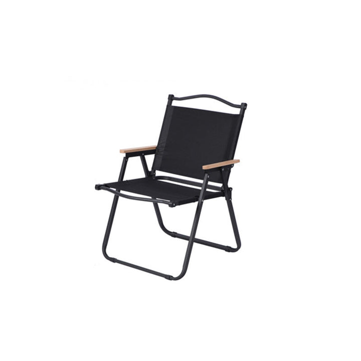 Modern Minimalist Rectangle Beech Wood Carbon Steel Oxford Fabric Outdoor Foldable Camping Chair Backrest Armrest For Garden | Stornfield