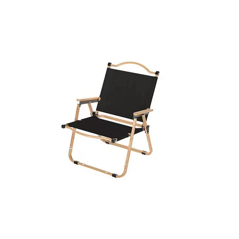 Modern Minimalist Rectangle Beech Wood Carbon Steel Oxford Fabric Outdoor Foldable Camping Chair Backrest Armrest For Garden | Stornfield