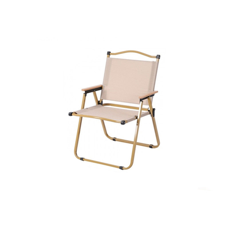 Modern Minimalist Rectangle Beech Wood Carbon Steel Oxford Fabric Outdoor Foldable Camping Chair Backrest Armrest For Garden | Stornfield