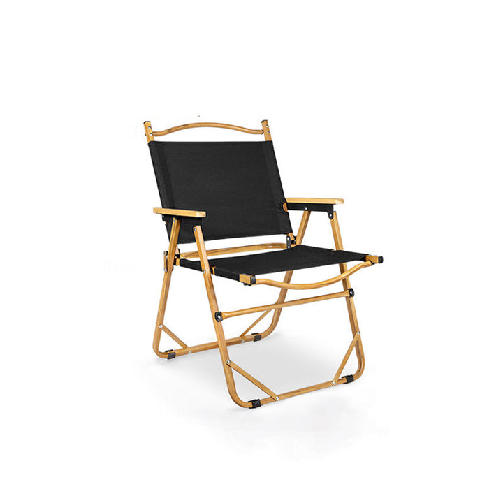 Modern Minimalist Rectangle Outdoor Carbon Steel Aluminum Alloy Beech Wood Oxford Fabric PET Foldable Portable Detachable Camping Chair Backrest Armrest For Garden | Stornfield