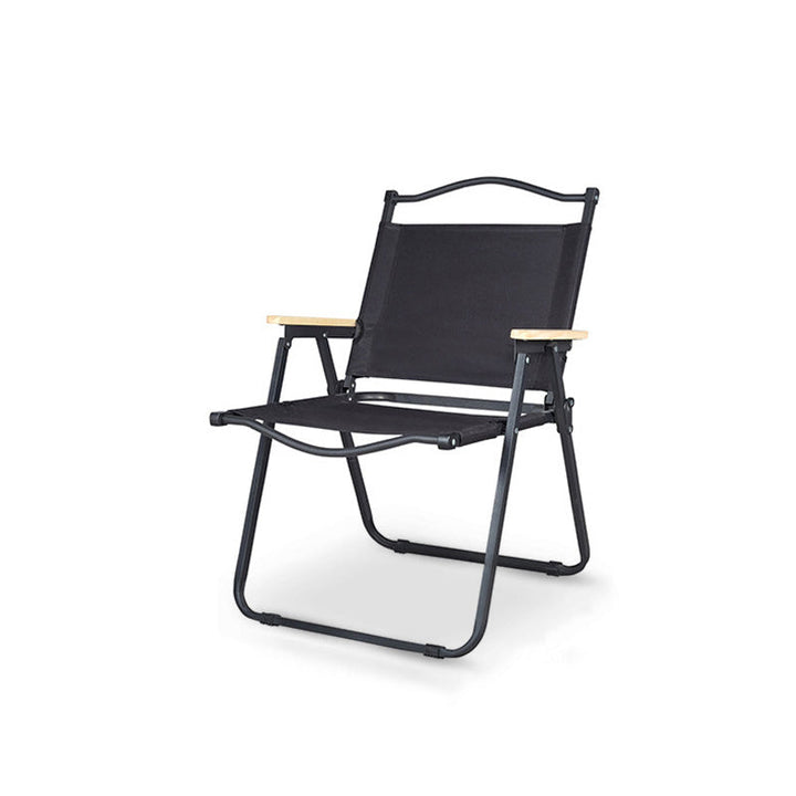Modern Minimalist Rectangle Outdoor Carbon Steel Aluminum Alloy Beech Wood Oxford Fabric PET Foldable Portable Detachable Camping Chair Backrest Armrest For Garden | Stornfield