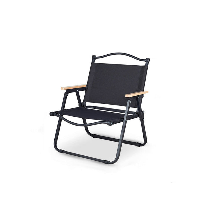 Modern Minimalist Rectangle Outdoor Carbon Steel Aluminum Alloy Beech Wood Oxford Fabric PET Foldable Portable Detachable Camping Chair Backrest Armrest For Garden | Stornfield