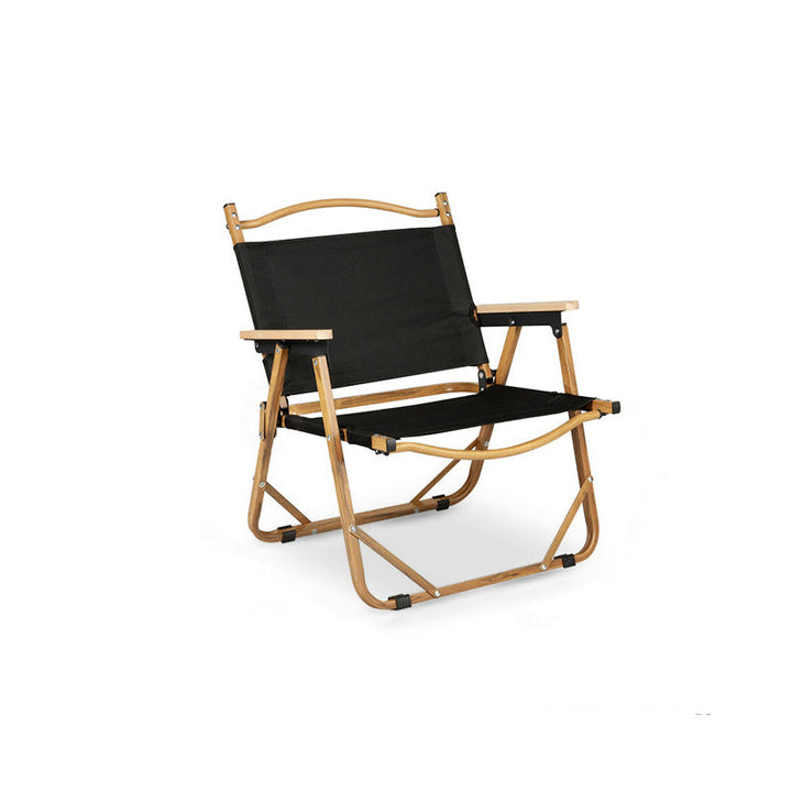 Modern Minimalist Rectangle Outdoor Carbon Steel Aluminum Alloy Beech Wood Oxford Fabric PET Foldable Portable Detachable Camping Chair Backrest Armrest For Garden | Stornfield