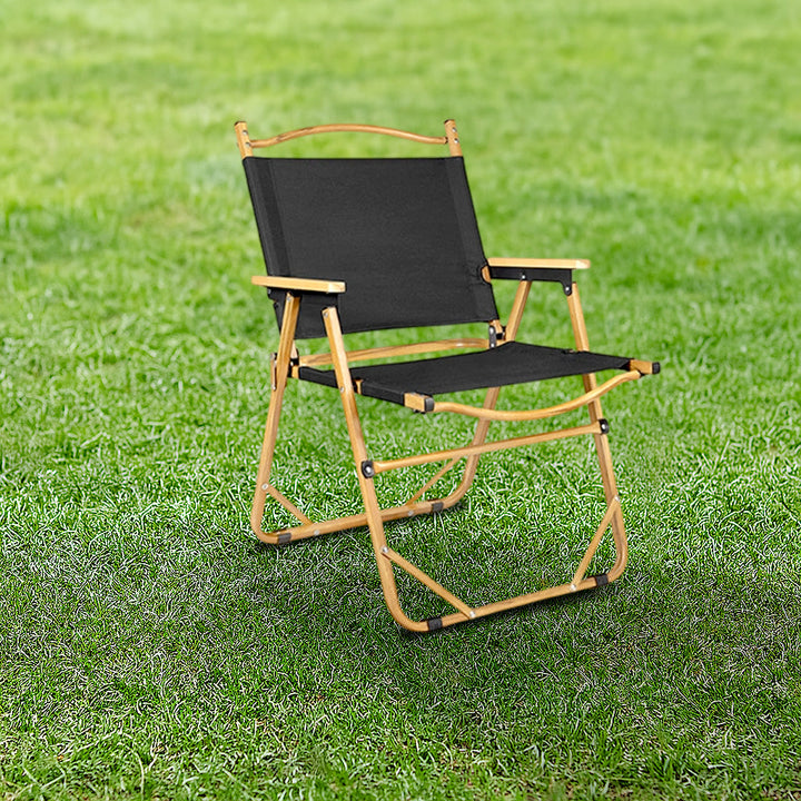 Modern Minimalist Rectangle Outdoor Carbon Steel Aluminum Alloy Beech Wood Oxford Fabric PET Foldable Portable Detachable Camping Chair Backrest Armrest For Garden | Stornfield