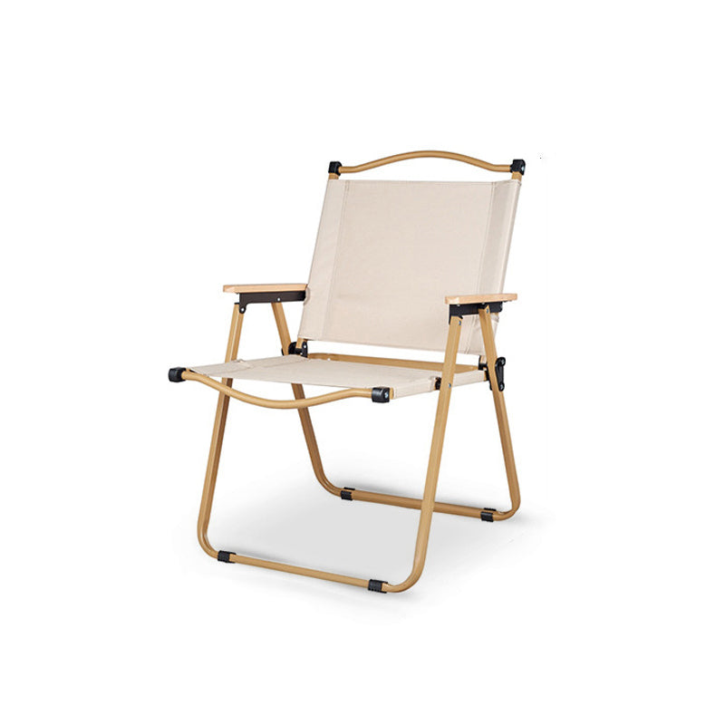 Modern Minimalist Rectangle Outdoor Carbon Steel Aluminum Alloy Beech Wood Oxford Fabric PET Foldable Portable Detachable Camping Chair Backrest Armrest For Garden | Stornfield