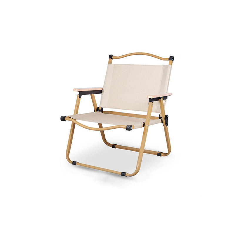 Modern Minimalist Rectangle Outdoor Carbon Steel Aluminum Alloy Beech Wood Oxford Fabric PET Foldable Portable Detachable Camping Chair Backrest Armrest For Garden | Stornfield