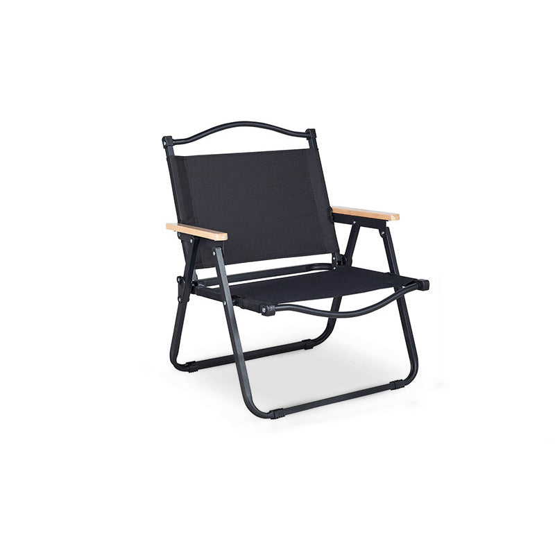 Modern Minimalist Rectangle Outdoor Carbon Steel Aluminum Alloy Beech Wood Oxford Fabric PET Foldable Portable Detachable Camping Chair Backrest Armrest For Garden | Stornfield