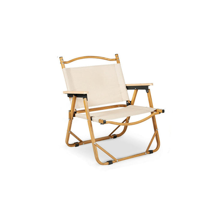 Modern Minimalist Rectangle Outdoor Carbon Steel Aluminum Alloy Beech Wood Oxford Fabric PET Foldable Portable Detachable Camping Chair Backrest Armrest For Garden | Stornfield