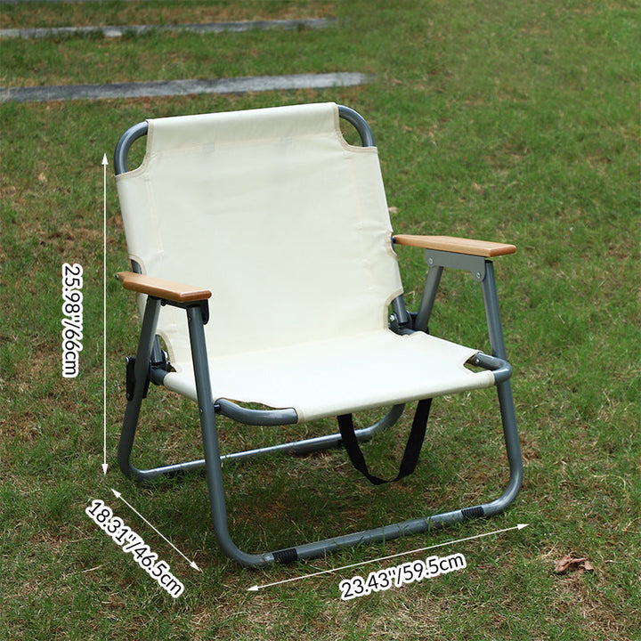 Modern Minimalist Rectangular Carbon Steel Oxford Fabric Collapsible Camping Chair Backrest Armrest For Garden | Stornfield
