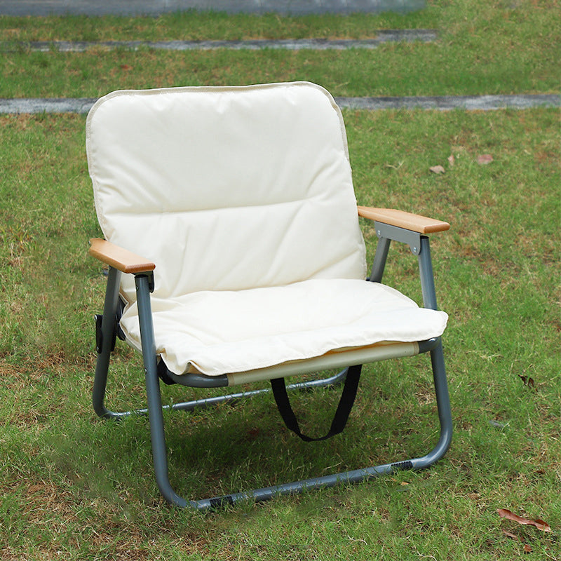Modern Minimalist Rectangular Carbon Steel Oxford Fabric Collapsible Camping Chair Backrest Armrest For Garden | Stornfield