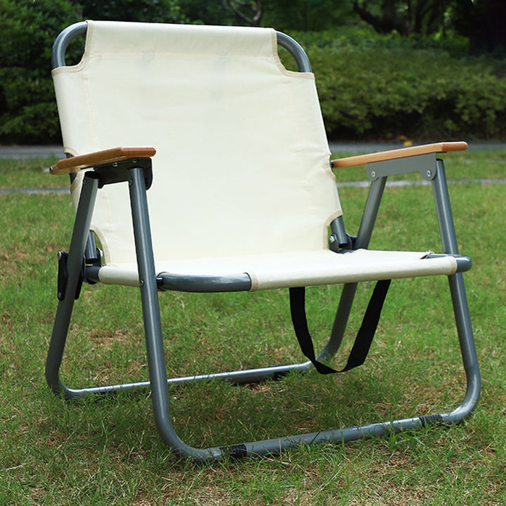 Modern Minimalist Rectangular Carbon Steel Oxford Fabric Collapsible Camping Chair Backrest Armrest For Garden | Stornfield