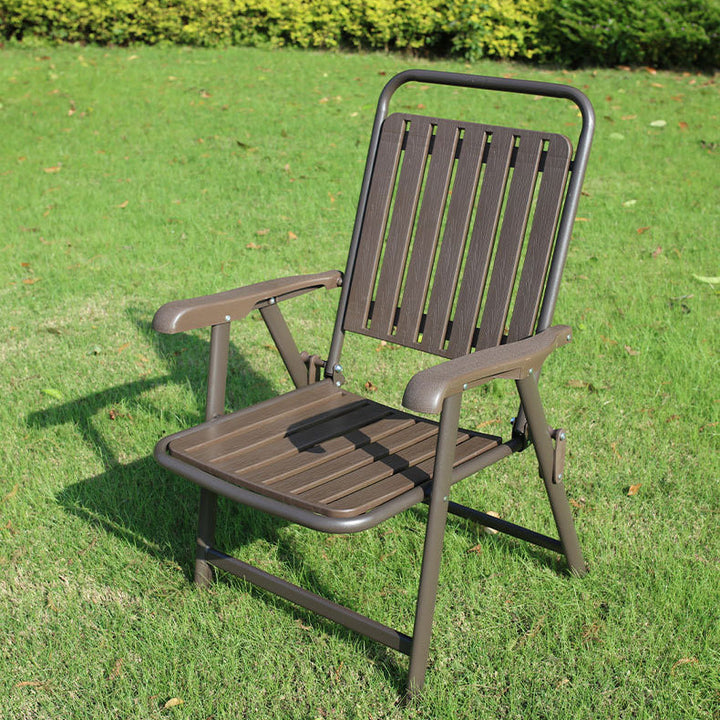 Modern Simplicity Waterproof Rectangular Carbon Steel PVC Foldable Camping Chair Backrest Armrest For Garden | Stornfield