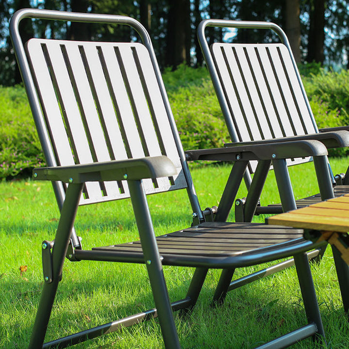 Modern Simplicity Waterproof Rectangular Carbon Steel PVC Foldable Camping Chair Backrest Armrest For Garden | Stornfield