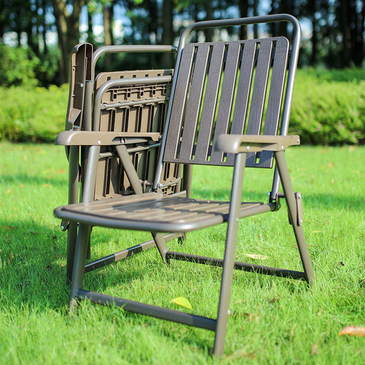 Modern Simplicity Waterproof Rectangular Carbon Steel PVC Foldable Camping Chair Backrest Armrest For Garden | Stornfield