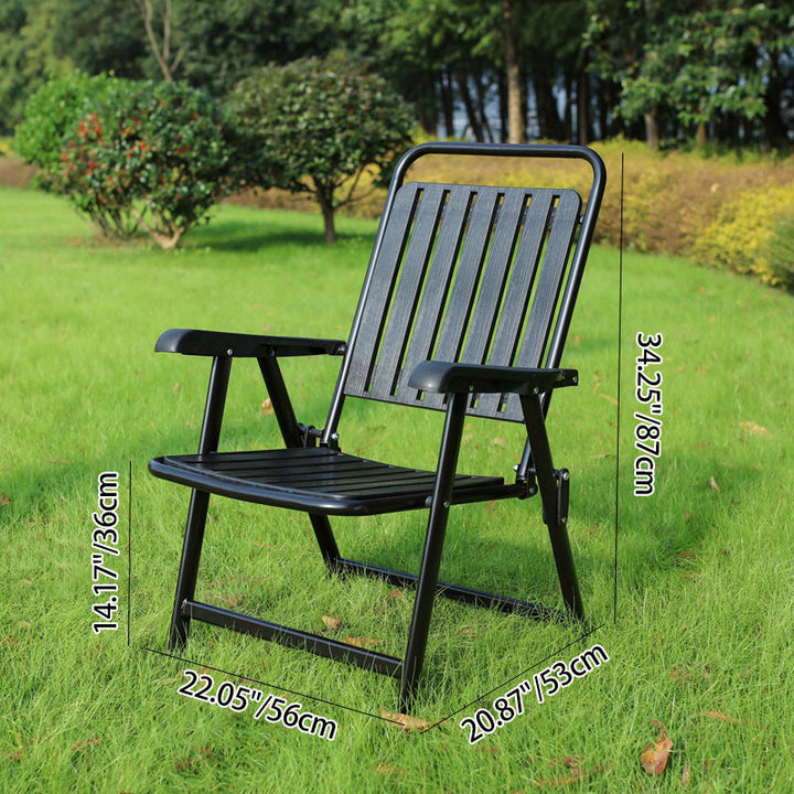 Modern Simplicity Waterproof Rectangular Carbon Steel PVC Foldable Camping Chair Backrest Armrest For Garden | Stornfield