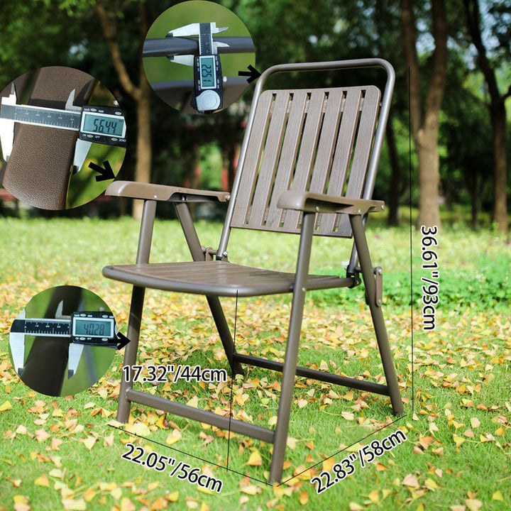 Modern Simplicity Waterproof Rectangular Carbon Steel PVC Foldable Camping Chair Backrest Armrest For Garden | Stornfield
