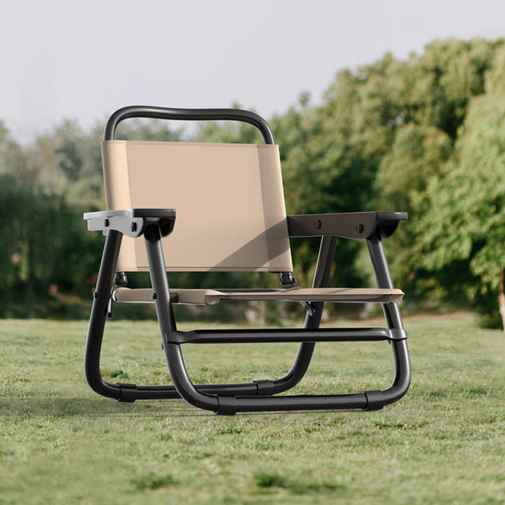 Modern Minimalist Square Bent Oxford Fabric Steel Tube Chair Backrest Armrest For Outdoor | Stornfield