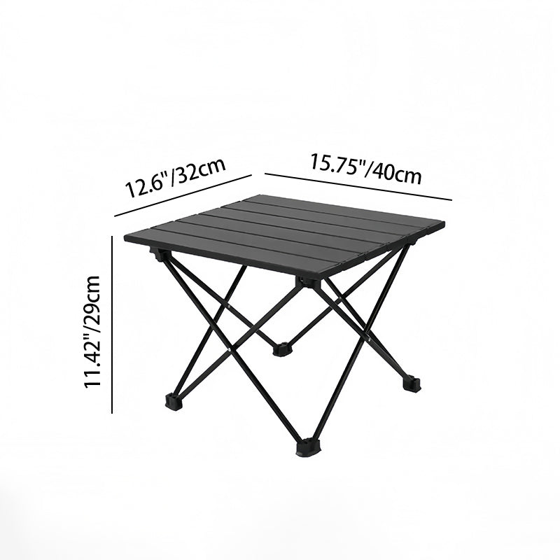Modern Minimalist Carbon Steel Aluminum Foldable Square Side Table For Outdoor | Stornfield