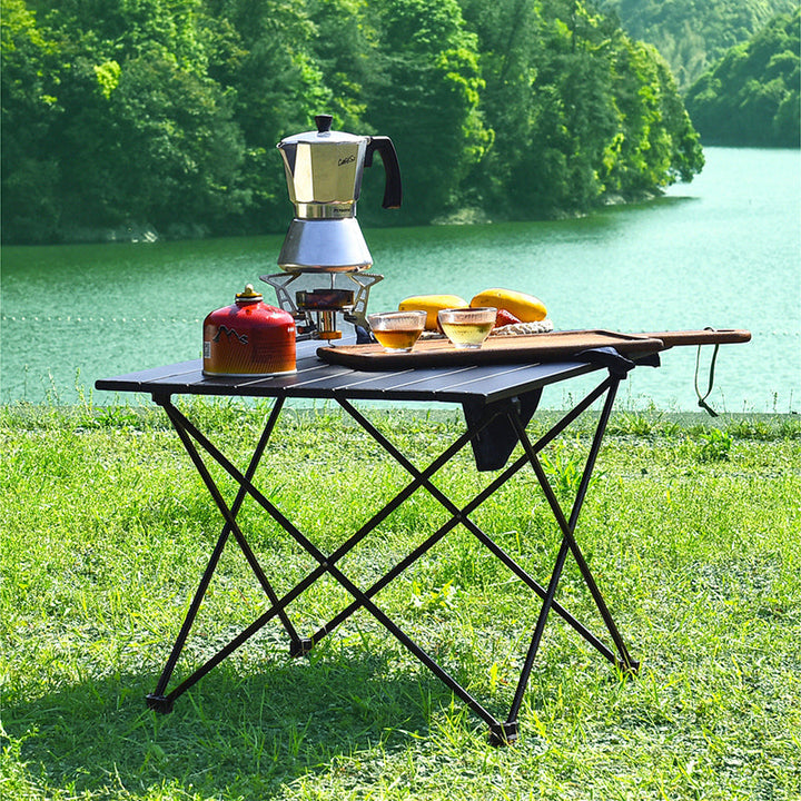 Modern Minimalist Carbon Steel Aluminum Foldable Square Side Table For Outdoor | Stornfield