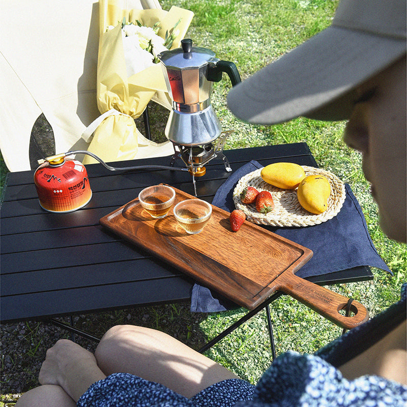 Modern Minimalist Carbon Steel Aluminum Foldable Square Side Table For Outdoor | Stornfield