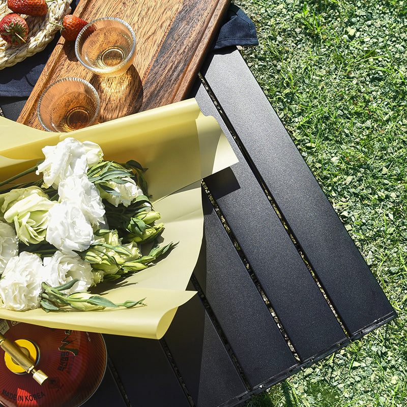 Modern Minimalist Carbon Steel Aluminum Foldable Square Side Table For Outdoor | Stornfield