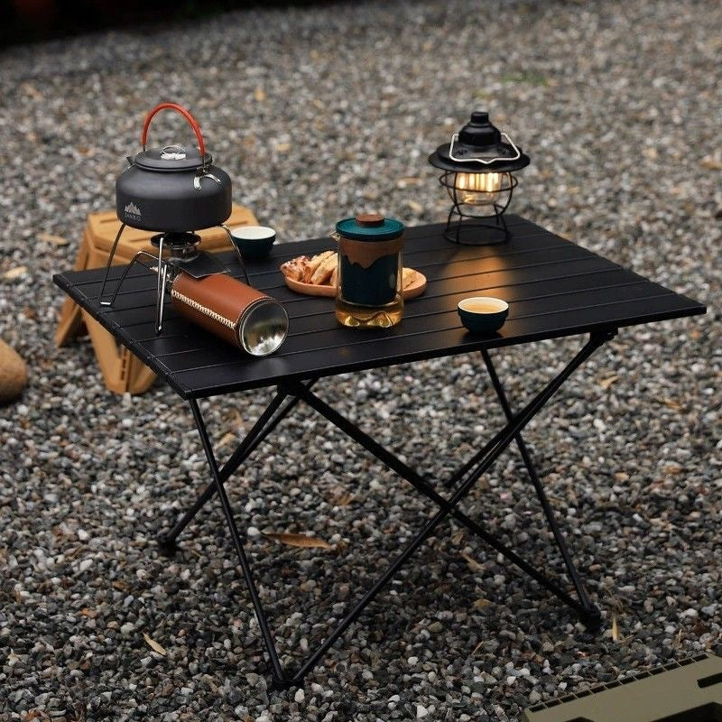 Modern Minimalist Carbon Steel Aluminum Foldable Square Side Table For Outdoor | Stornfield