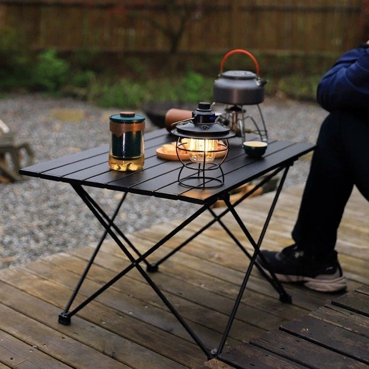 Modern Minimalist Carbon Steel Aluminum Foldable Square Side Table For Outdoor | Stornfield
