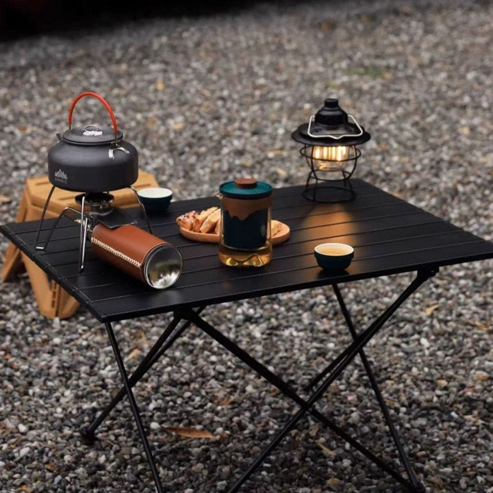 Modern Minimalist Carbon Steel Aluminum Foldable Square Side Table For Outdoor | Stornfield
