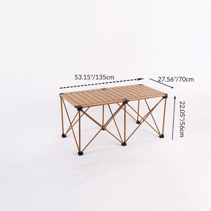 Modern Simplicity Square Rectangle Aluminum Iron Outdoor Foldable Camping Coffee Table 1-Tier For Garden | Stornfield