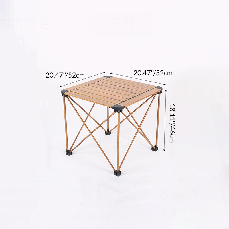 Modern Simplicity Square Rectangle Aluminum Iron Outdoor Foldable Camping Coffee Table 1-Tier For Garden | Stornfield