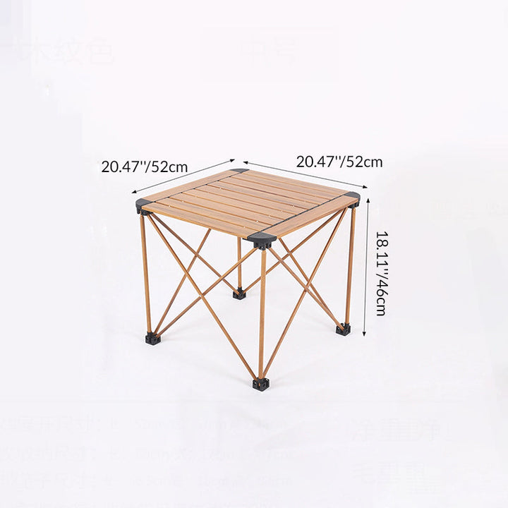 Modern Simplicity Square Rectangle Aluminum Iron Outdoor Foldable Camping Coffee Table 1-Tier For Garden | Stornfield