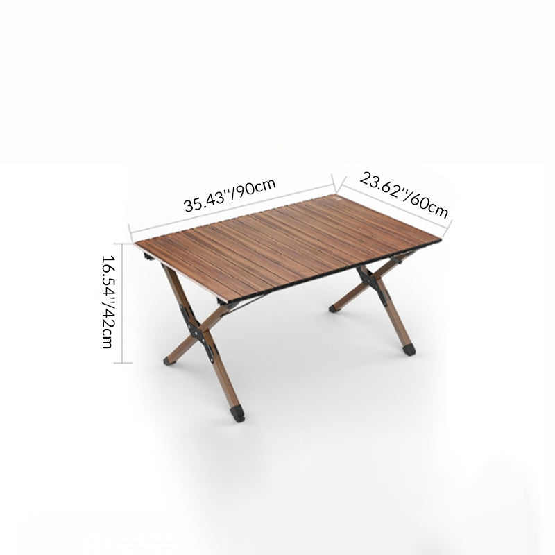 Modern Minimalist Rectangle Carbon Steel Outdoor Foldable Camping Coffee Table 1-Tier For Garden | Stornfield