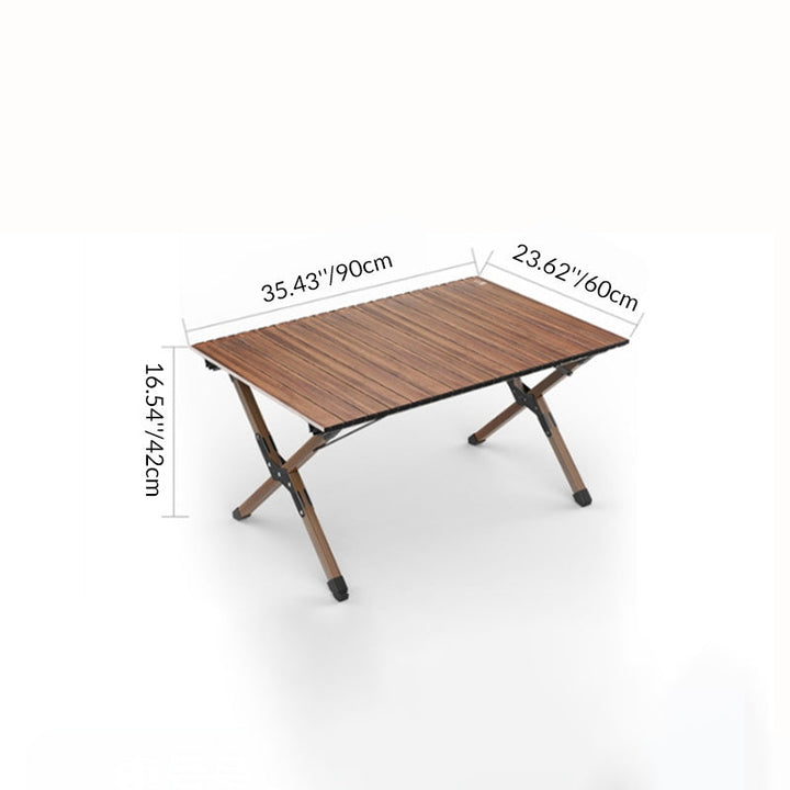 Modern Minimalist Rectangle Carbon Steel Outdoor Foldable Camping Coffee Table 1-Tier For Garden | Stornfield