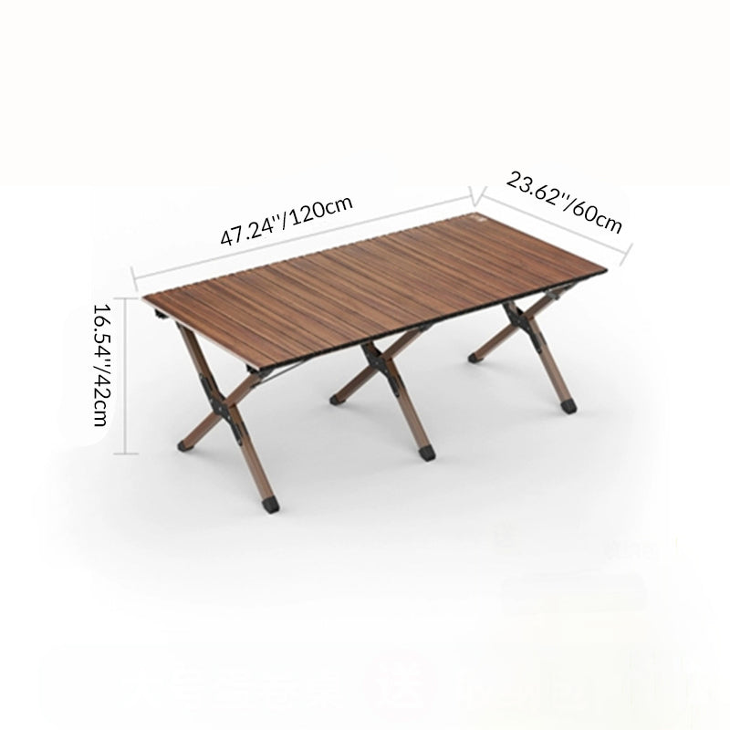 Modern Minimalist Rectangle Carbon Steel Outdoor Foldable Camping Coffee Table 1-Tier For Garden | Stornfield