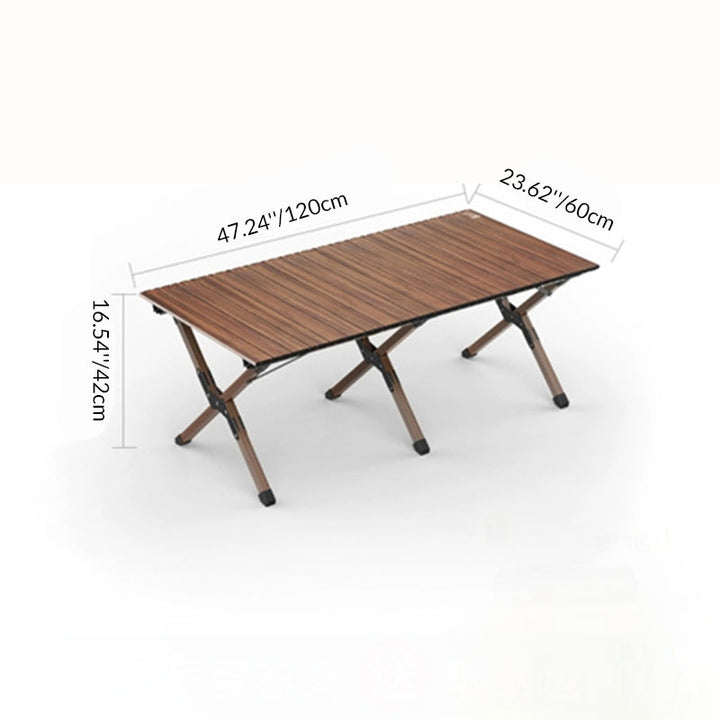 Modern Minimalist Rectangle Carbon Steel Outdoor Foldable Camping Coffee Table 1-Tier For Garden | Stornfield