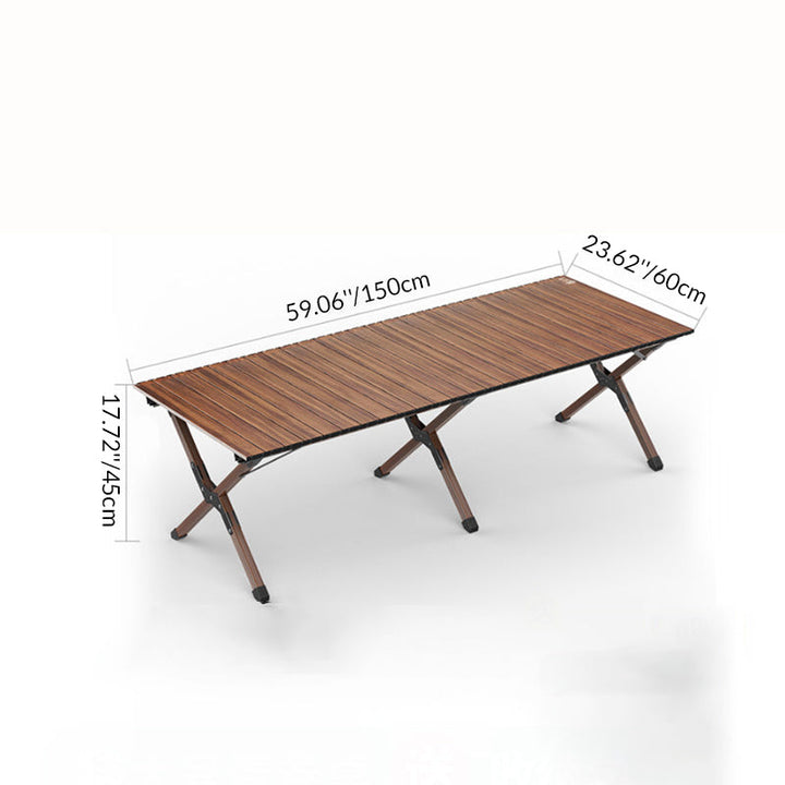 Modern Minimalist Rectangle Carbon Steel Outdoor Foldable Camping Coffee Table 1-Tier For Garden | Stornfield