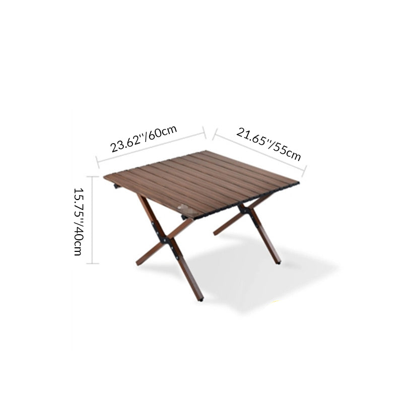 Modern Minimalist Rectangle Carbon Steel Outdoor Foldable Camping Coffee Table 1-Tier For Garden | Stornfield