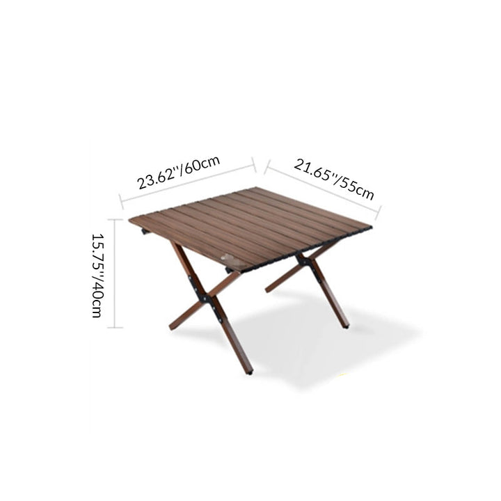 Modern Minimalist Rectangle Carbon Steel Outdoor Foldable Camping Coffee Table 1-Tier For Garden | Stornfield