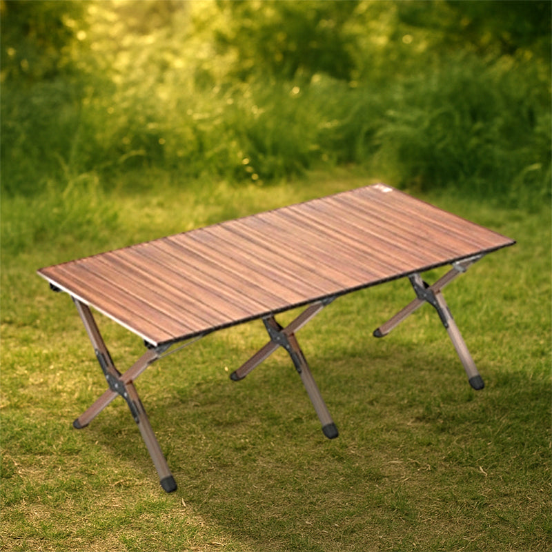 Modern Minimalist Rectangle Carbon Steel Outdoor Foldable Camping Coffee Table 1-Tier For Garden | Stornfield